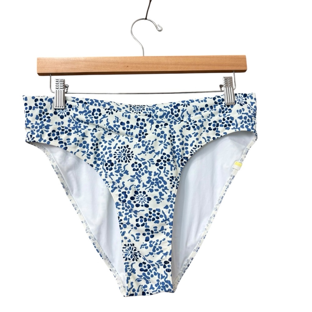 Summersalt Floral White Blue High Waisted Swim Bottoms Size 8